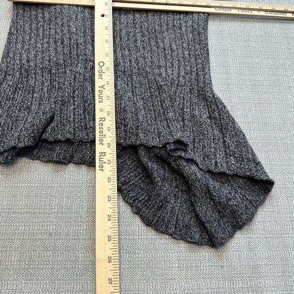 Whimsical Knitted & Knotted Gray Ruffle Wool Blend Sweater XS Asymmetrical‎ Hem - Picture 8 of 9